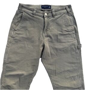 Abercrombie & Fitch Carpenter Pants Mens 31 Green Loose Utility Workwear Stretch